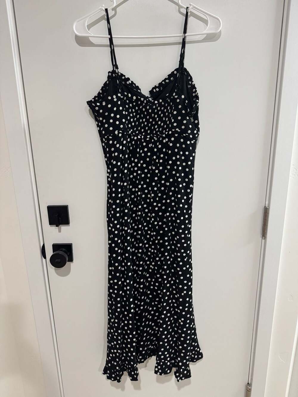 American Eagle Outfitters Black and White Polka Dot Midi Slip Dress Size Small - Picture 3 of 4